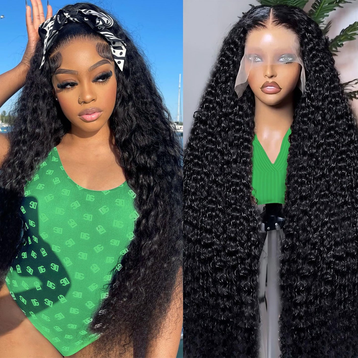 Vnrtkkn 30 Inch 13x6 HD Lace Front Wigs Human Hair 200 Density Deep Wave Lace Front Wigs for Women Glueless Wet and Wave Lace Frontal Wigs Human Hair Pre Plucked Deep Wave Wig 12A Curly Wigs