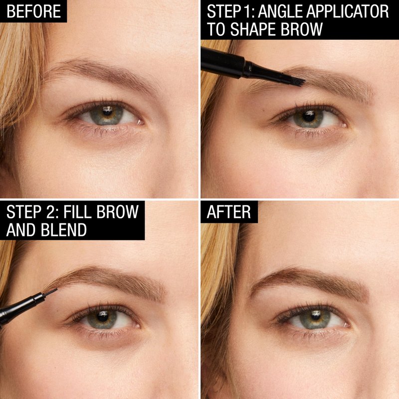 Maybelline New York TattooStudio Brow Tint Pen Makeup, Medium Brown, 0.037 fl. oz.