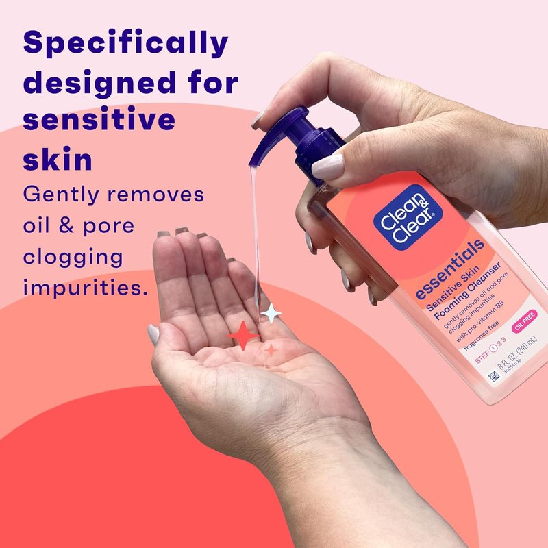 Oil-Free Foaming Facial Cleanser - Daily Face Wash with Pro-Vitamin B5 for Sensitive Skin | 8 fl oz