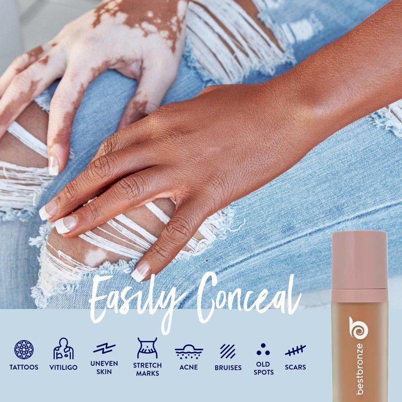 Best Bronze Bombshell Body Makeup - Tattoo Cover Up Makeup & Body Foundation Waterproof - Tattoo Concealer Waterproof for Scars, Varicose Veins Cover Up & Leg Foundation (NC40 Med Beige Golden Peach)