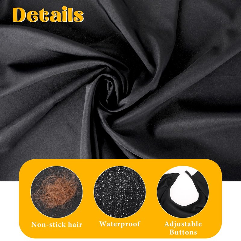 Black Hair Salon Cape, 6 Pack Waterproof Haircut Capes for Adults Unisex Hairdressing Shampoo Capes Professional Salon Barber Hair Dye Cape for Women Men HairStylist and Home Use, 59x47 In
