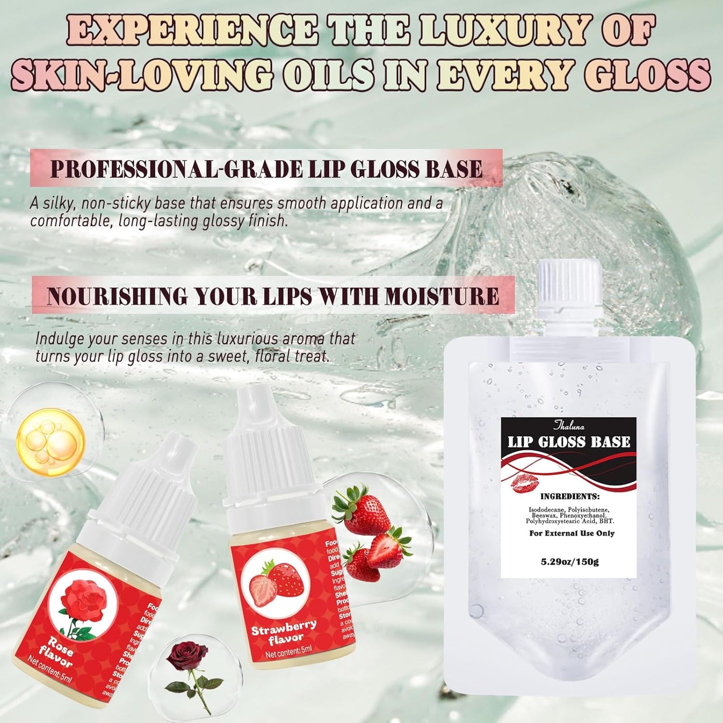 Thaluna Lip Gloss Making Kit - DIY Lip Gloss Set for Women | Fun, Moisturizing & Glittery Gifts