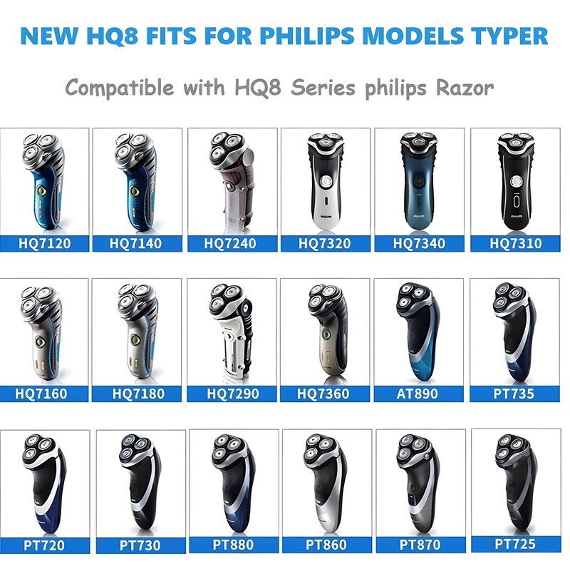 HQ8 Replacement Heads Blade Compatible with Philips Norelco Aquatec Shavers, Razor Cutter Head for HQ8505 PT720 AT815 AT810 AT880, New Upgraded OEM Blades, 3-Pack