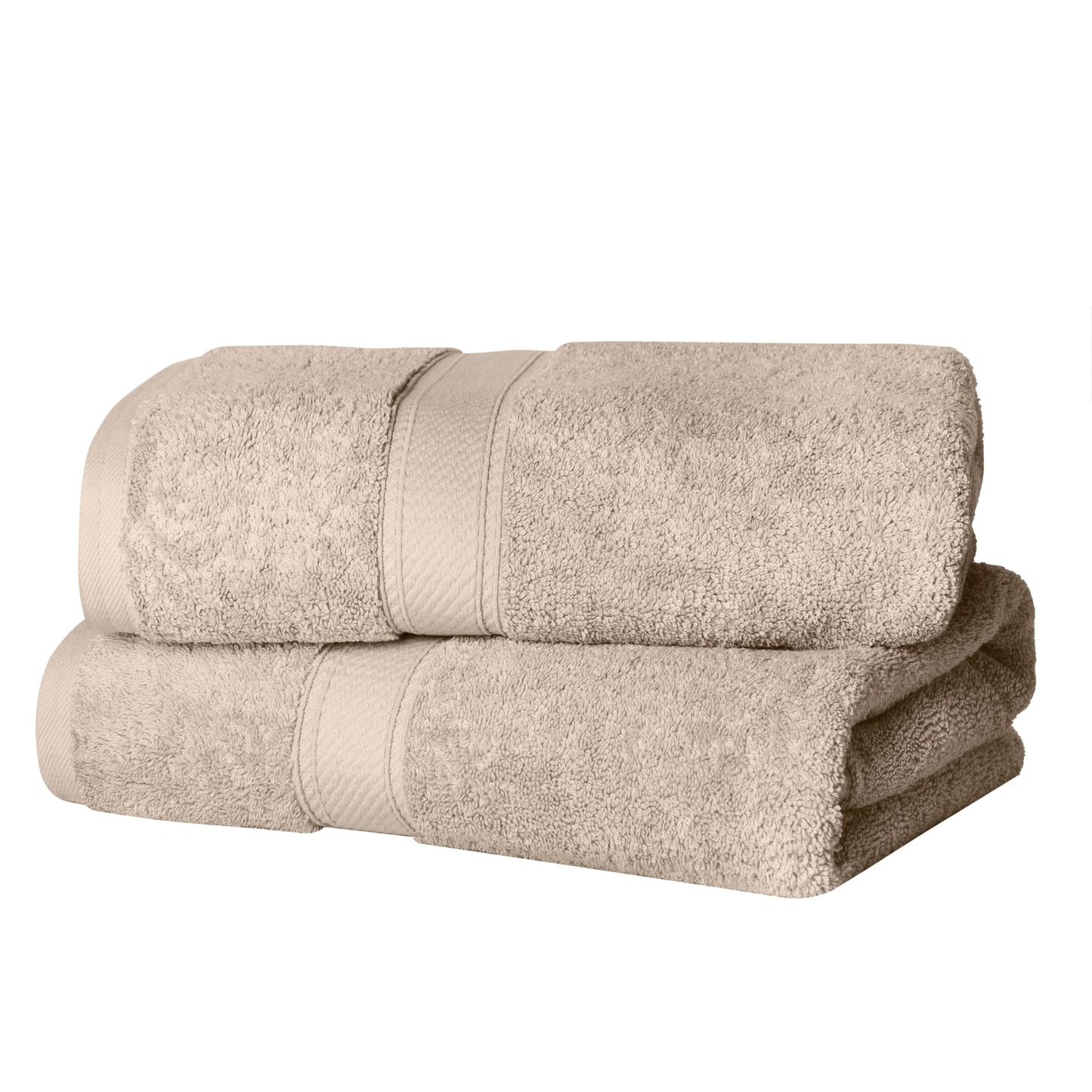 SUPERIOR Egyptian Cotton Plush & Absorbent, Bath Towel Set of 2, Stone