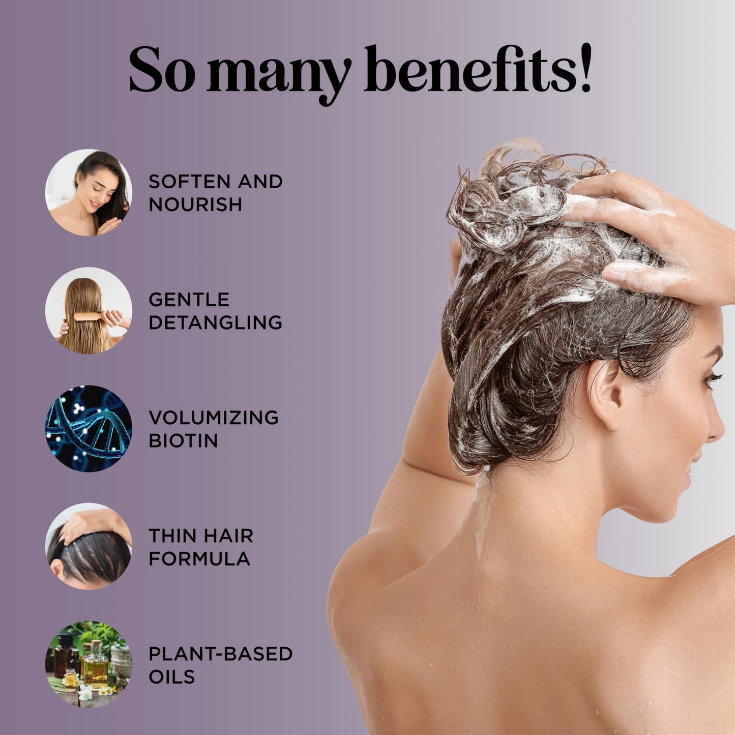 Volumizing Biotin Shampoo and Conditioner Set - Sulfate Free Shampoo and Conditioner for Dry Damaged Hair Care - Thinning Hair Shampoo and Conditioner