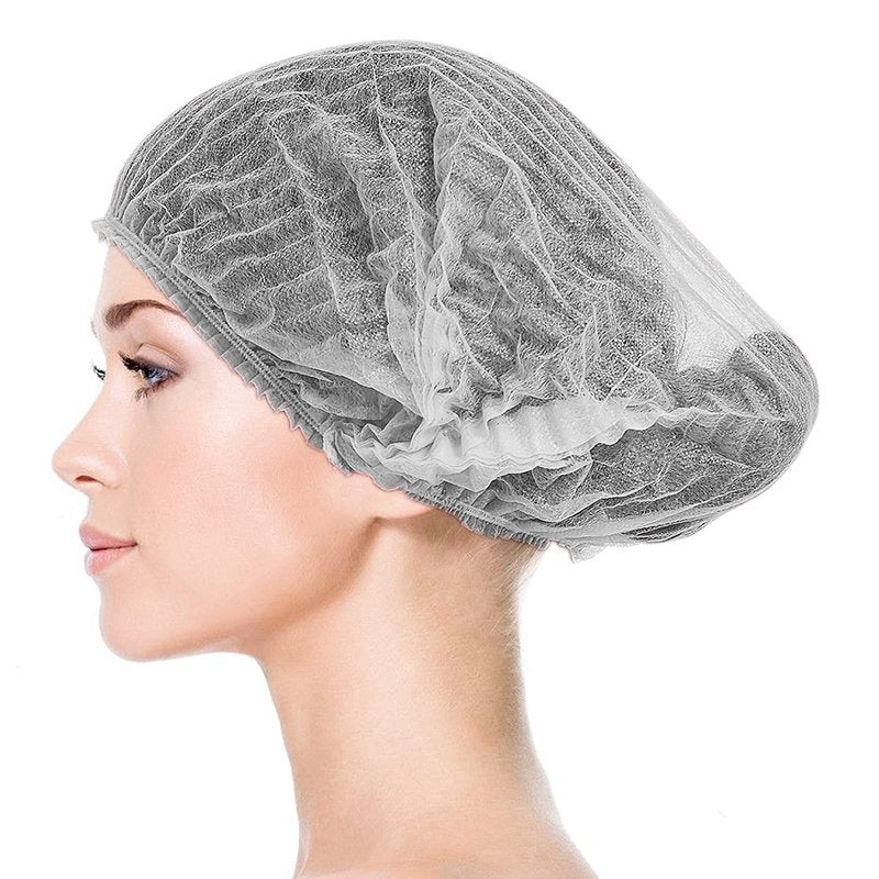 Disposable Bouffant Caps, 21inches Hair Net, Elastic Dust Cap for Food Service, Cooking, Salon,Spa,Spray tans, Restaurant,Industry,Garden,Kitchen Head Cover (White)