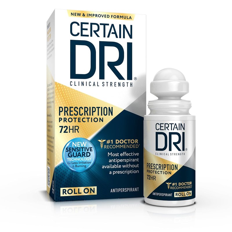 Certain Dri Clinical Antiperspirant Roll-On | 72-Hour Sweat & Odor Protection, Fragrance-Free - 1.2 fl oz