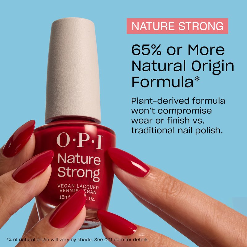 OPI Nature Strong Give a Garnet | Opaque Dark Red Crème Natural Origin Nail Polish | Plant Based, Vegan, Cruelty Free