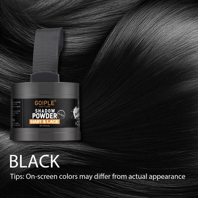 Root Cover Up Powder Hairline Powder for Women Root Touch Up Hair Color for Bald Spots, Eyebrows, Beard Line, Hair Fibers for Thinning Hair Shadow Cover Up 2 Pack (Black)