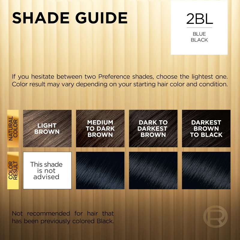 L'Oreal Paris Superior Preference Luminous Fade-Defying Permanent Hair Color, Hair Dye For Up to 9 Weeks of Radiance, 2BL Blue Black, 1 Kit