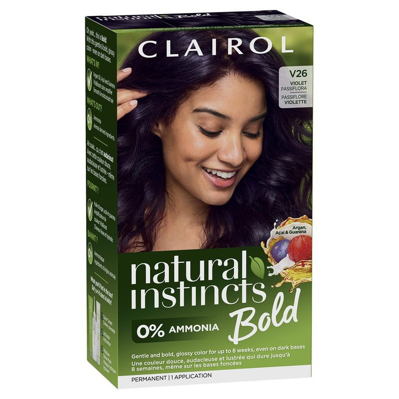 Clairol Natural Instincts Bold Permanent Hair Dye, V26 Violet Passiflora Hair Color, Pack of 1