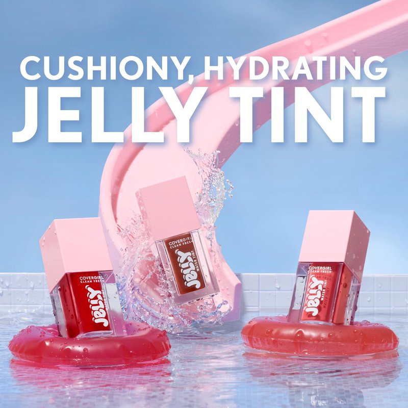 COVERGIRL Clean Fresh Jelly Water Tint, Lip & Cheek Tint, Transfer-Proof, Hydrating - 40 Jelly Nude (Rosewood Glow)