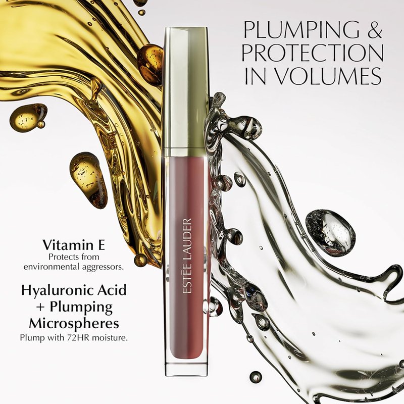 Estée Lauder Glossy Pout Lip Oil - Plumping Moisturizer with Hyaluronic Acid & Vitamin E | Sheer Tint