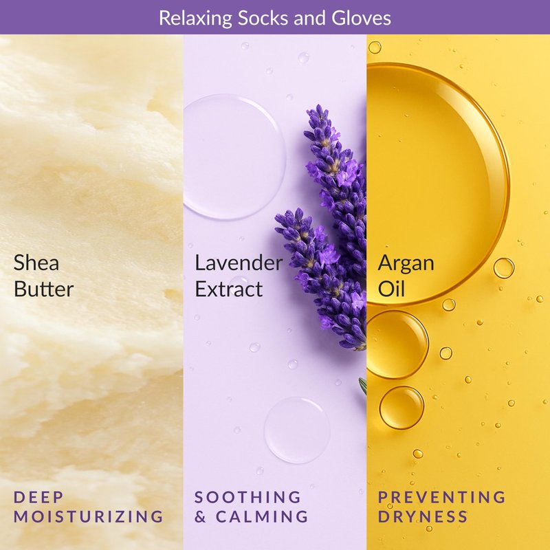 Epielle Relaxing Foot Mask 6 Pairs, Soften and Restore with Melatonin & Lavender Extract, Deep Moisturizing Socks for Dry, Cracked Feet, Self Care Gifts for Women, Spa Kit, Mothers Day Gifts