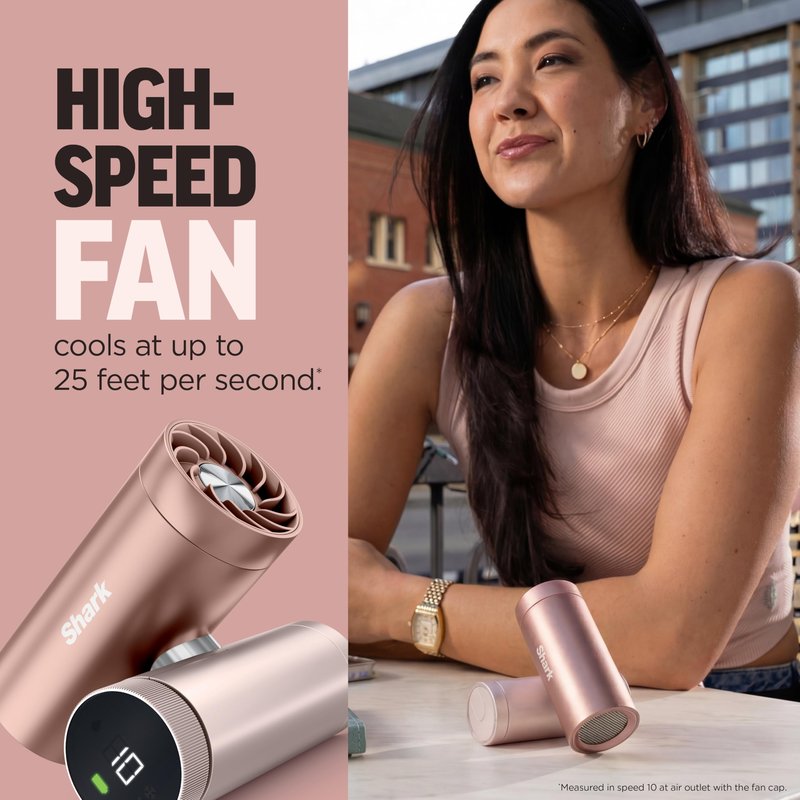 Shark ChillPill – The Only 3-in-1 Personal Cooling System with Fan, InstaChill Cooling Plate & Dry-Touch Mist – Portable, Handheld, Drops Skin Temp Up to 16°F, 10 Speeds, Matcha, FA022GN