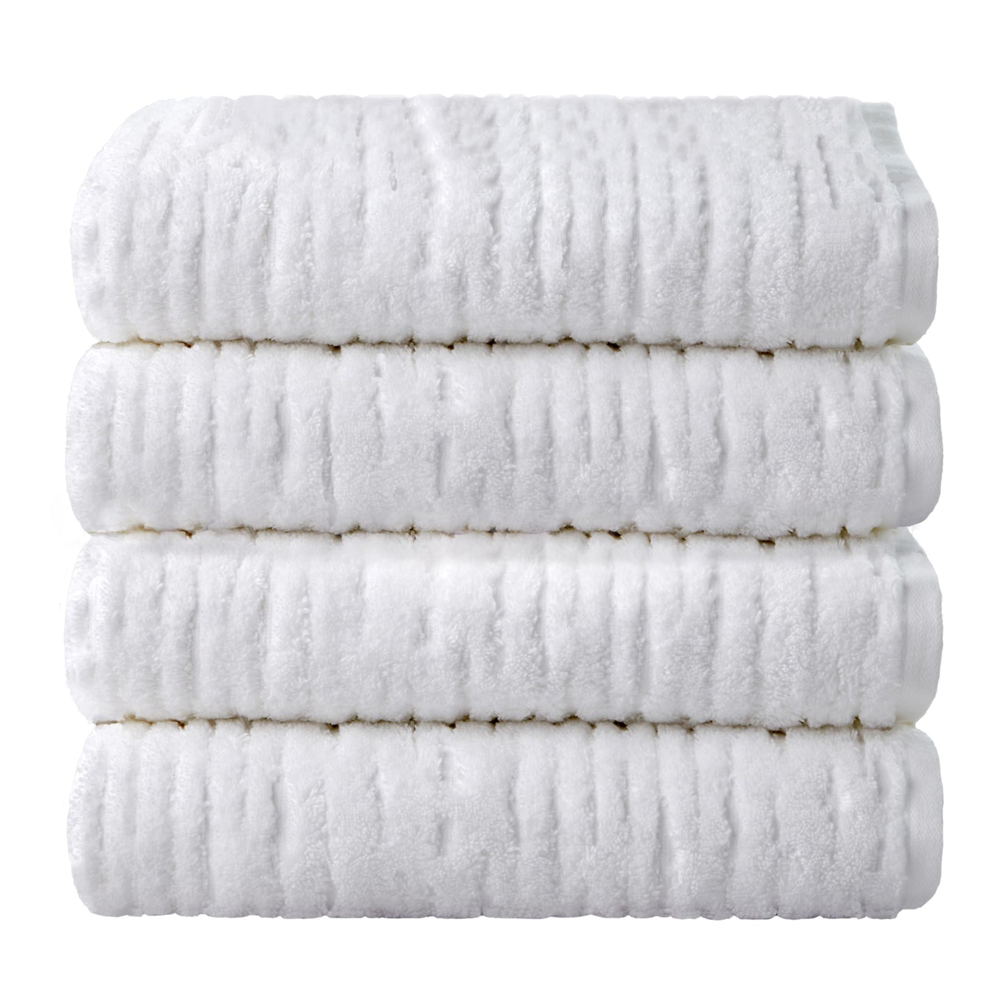 SKL Home CloudSoft Cotton Luxury 4 Pc Bath Towel Set, White