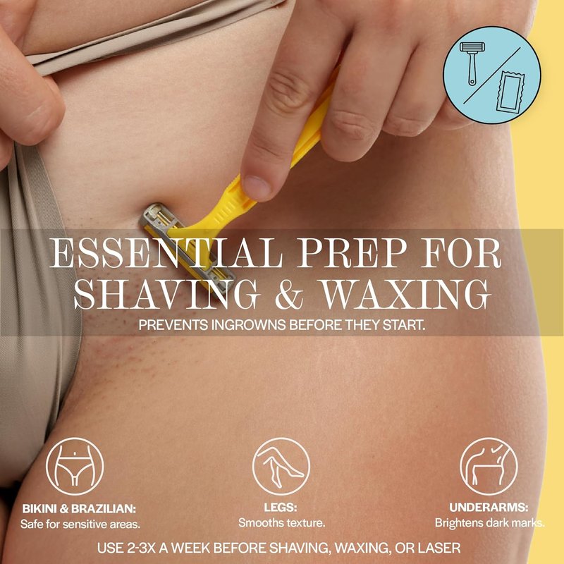 Base Laboratories Ingrown Hair Exfoliating Body Scrub - AHA+BHA Formula for Keratosis Pilaris - 3oz