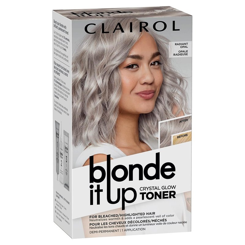 Clairol Blonde It Up Crystal Glow Toners - Demi-Permanent Hair Dye for Radiant Opal Color | Ammonia-Free | Neutralizes Warmth