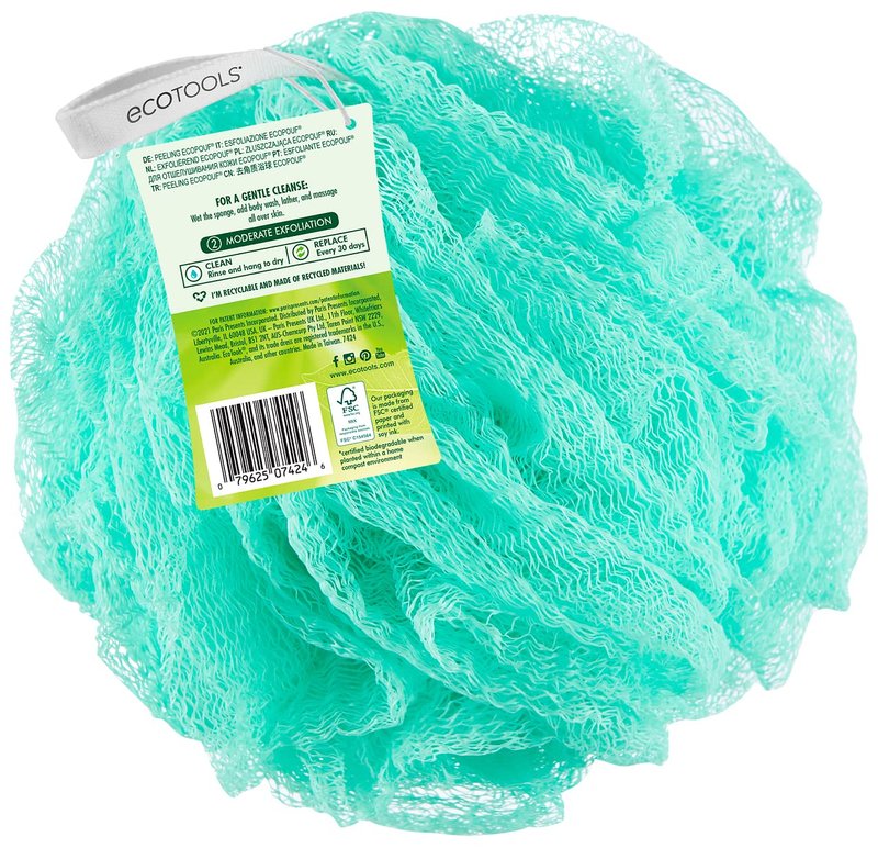 EcoTools Exfoliating Sponge - EcoPouf for Gentle Skin Renewal | Color May Vary