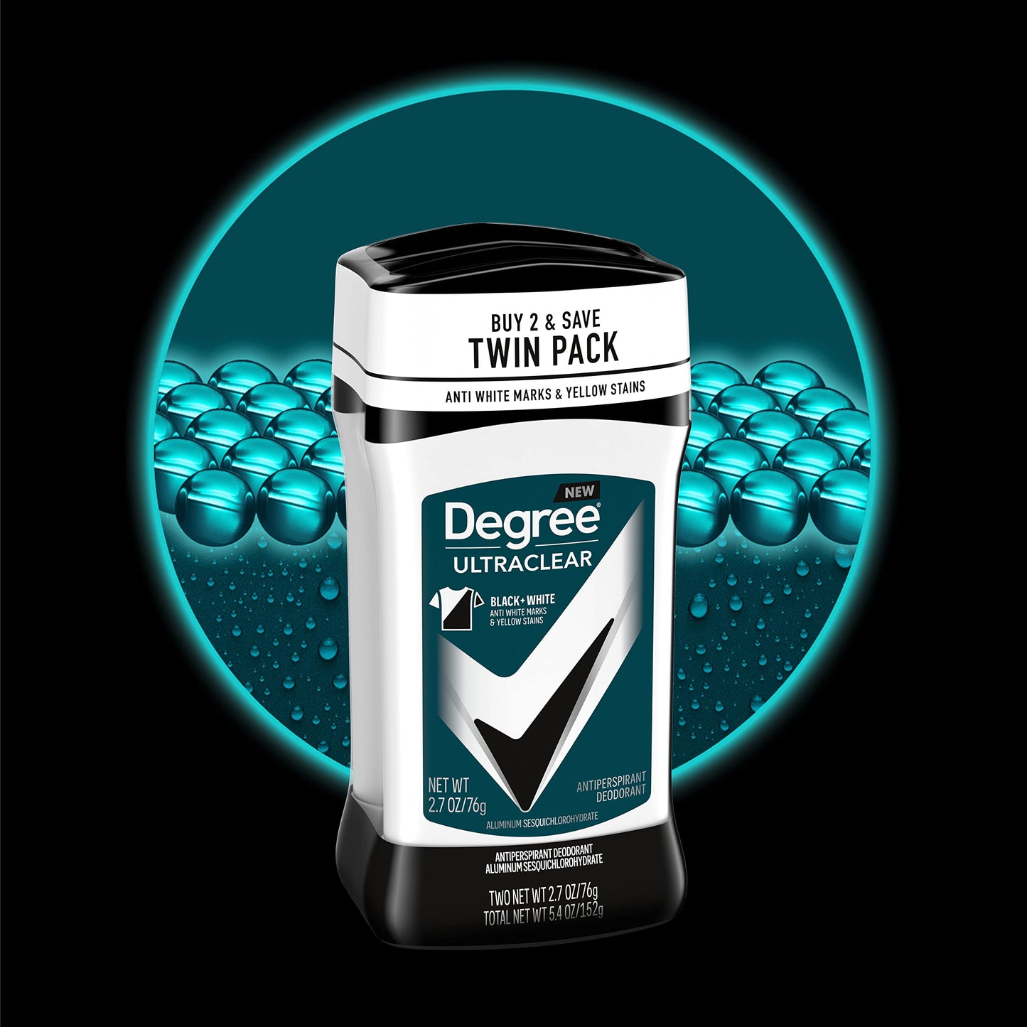 Degree Men UltraClear Antiperspirant Deodorant Black+White 2 Count 72-Hour Sweat & Odor Protection Antiperspirant For Men With MotionSense Technology 2.7 oz (Pack of 6)