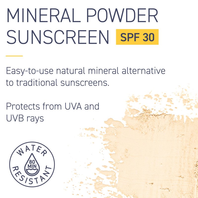Brush On Block SPF 30 Mineral Powder Sunscreen New Formula, With Niacinamide, Hyaluronic Acid, & Vitamin C, Broad Spectrum, Water Resistant, Translucent, For All Skin Types, Reef Friendly, Mfg in USA