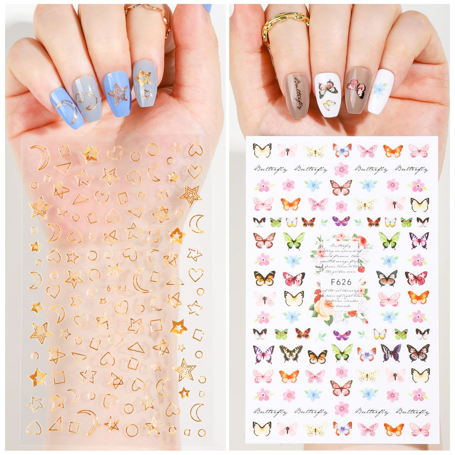 Teenitor Medium Coffin Press On Nails, 12 Color Press On Coffin Nails Set, 288pcs Glossy Glue On Nails Medium Length Press On Nails with Glue