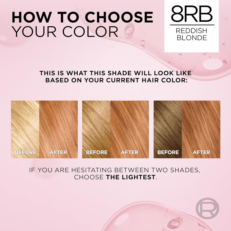 L'Oreal Paris Hair Dye - Excellence Crème Triple Care Color with Hyaluronic Acid for 100% Gray Coverage | 8RB Reddish Blonde, 2 Kits