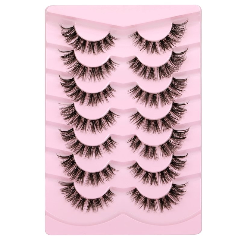 Cluster Lashes 56 Wisps DIY Lashes Natural Look Cat Eye Clear Band Mink Lashes Pack 8-14mm Wispy 3D False Eyelashes by ALICE