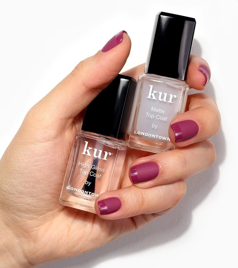 LONDONTOWN Nail Polish Top Coat – Clear Nail Lacquer Top Coats, Fast Dry, High Shine or Matte Finish, Long Lasting, Chip Resistant, Protects Color & Nails
