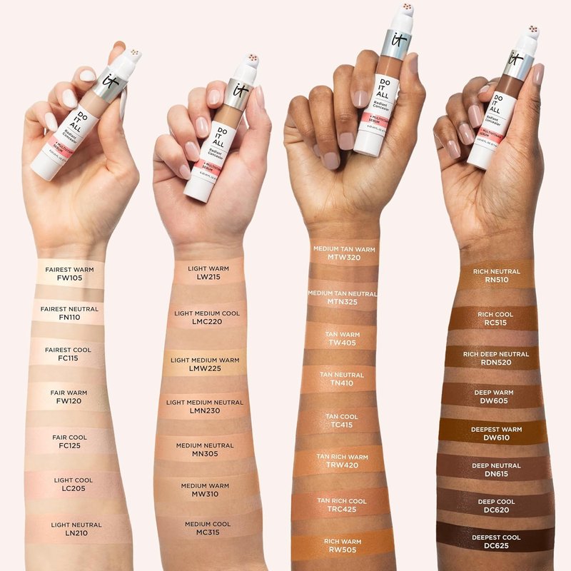 IT Cosmetics Do It All Radiant Concealer - Hydrating & Brightening Makeup - Creaseless Medium Coverage - 0.2 Fl Oz