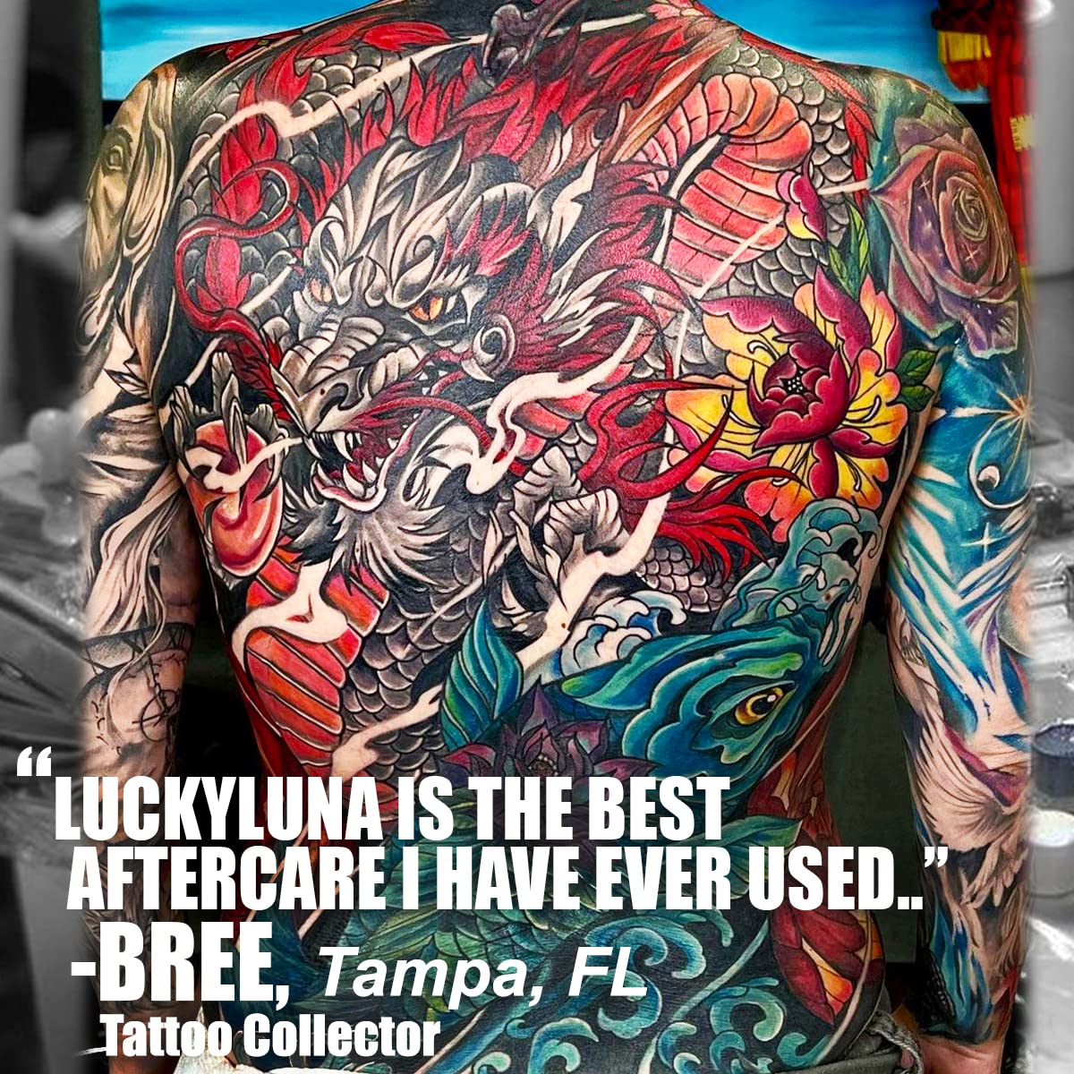 LuckyLuna Complete Tattoo Care Bundle, Aftercare Kit, Includes Foaming Soap, 1oz Organic Magic Salve, Tattoo and Body Lotion, Professional Healing