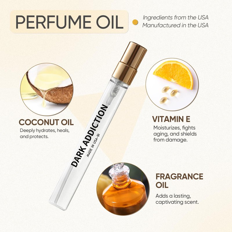PUREU Perfume Oil for Women Men Ambery Vanilla Long Lasting Perfume Body Oil Travel Size 0.4oz/12 mL