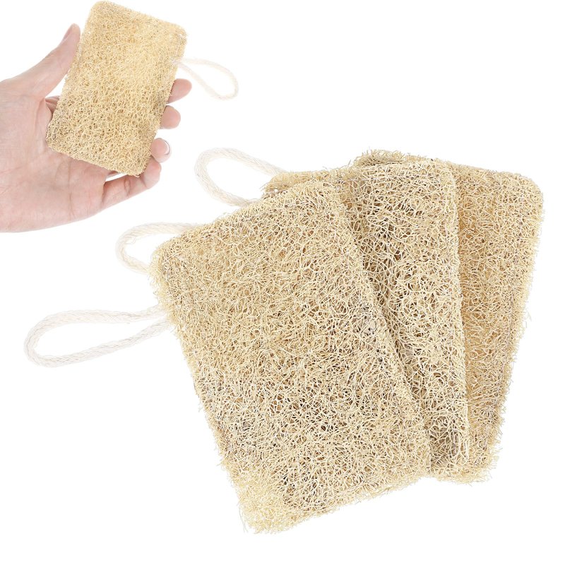 Elegaperma 3Pcs Natural Loofa, 100% Real Natural Loofah Sponges Set, Loofah Sponge for Dishwashing, Luffa Sponges