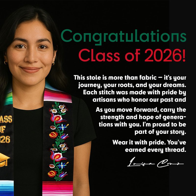 Serape Scholars Mexican Graduation Sash Class of 2026 | Mexican Graduation Stole | Estolas de graduacion 2026