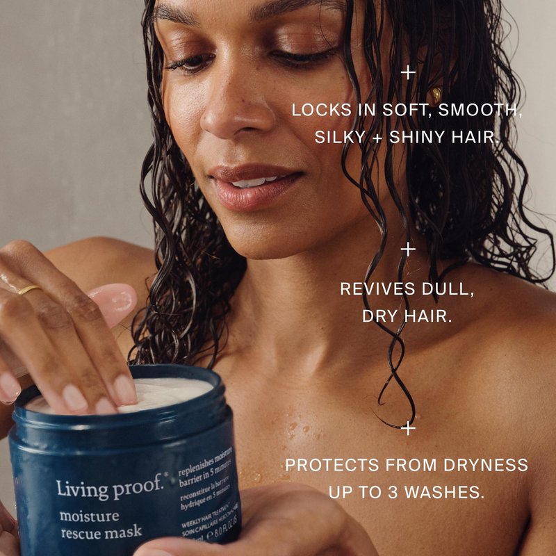Living proof Moisture Rescue Hair Mask & Deep Conditioner for Dry & Damaged Hair, Deep Conditioning Repair Treatment, 8 oz