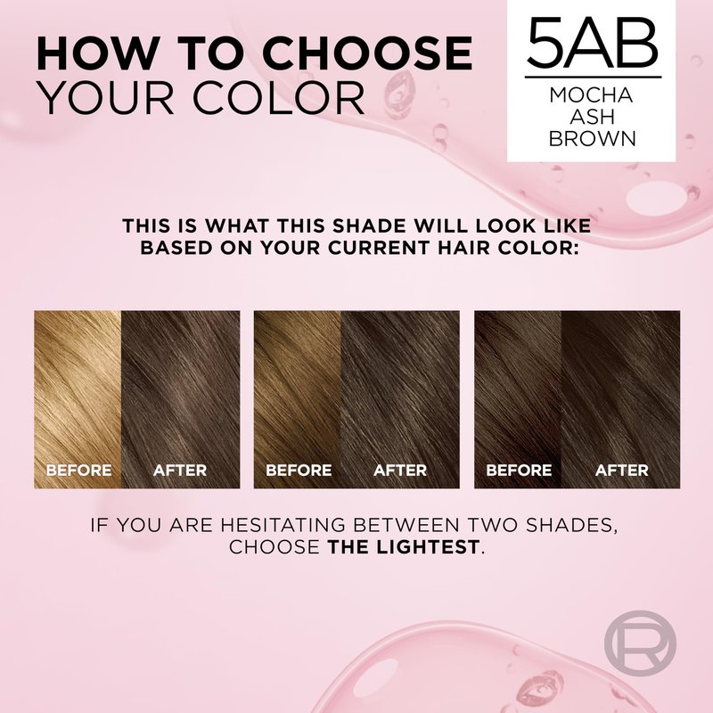L'Oreal Paris Excellence Crème Permanent Hair Dye, Triple Care Hair Color with Hyaluronic Acid for 100% Gray Coverage, 5AB Mocha Ash Brown, 1 Kit (Packaging May Vary)