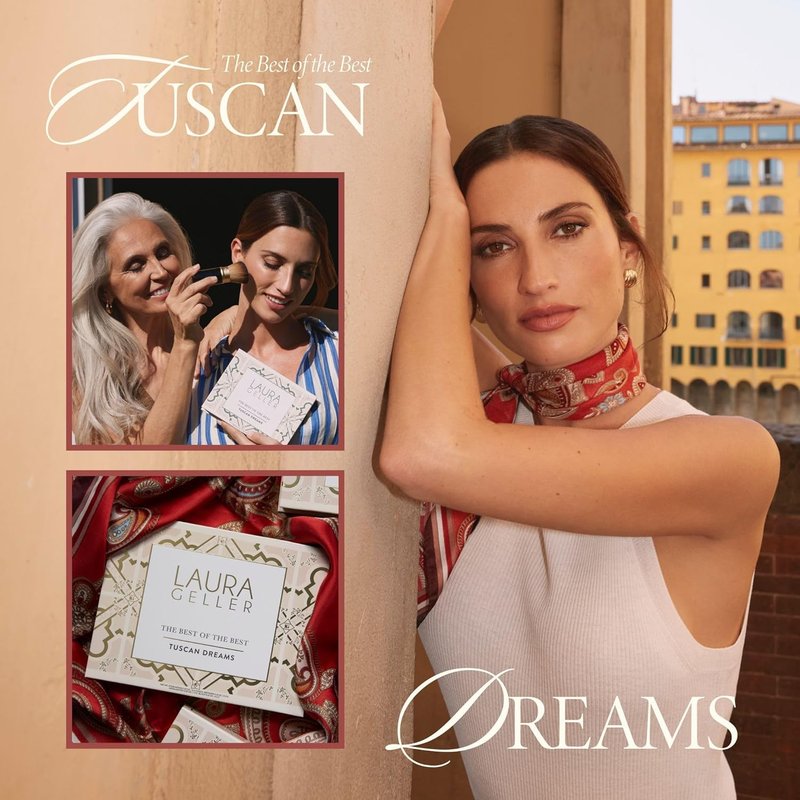 Laura Geller New York Baked Palette - Tuscan Dreams - Full Size with Bronzer, Blush, Highlighter & 6 Eyeshadows - Travel-Friendly