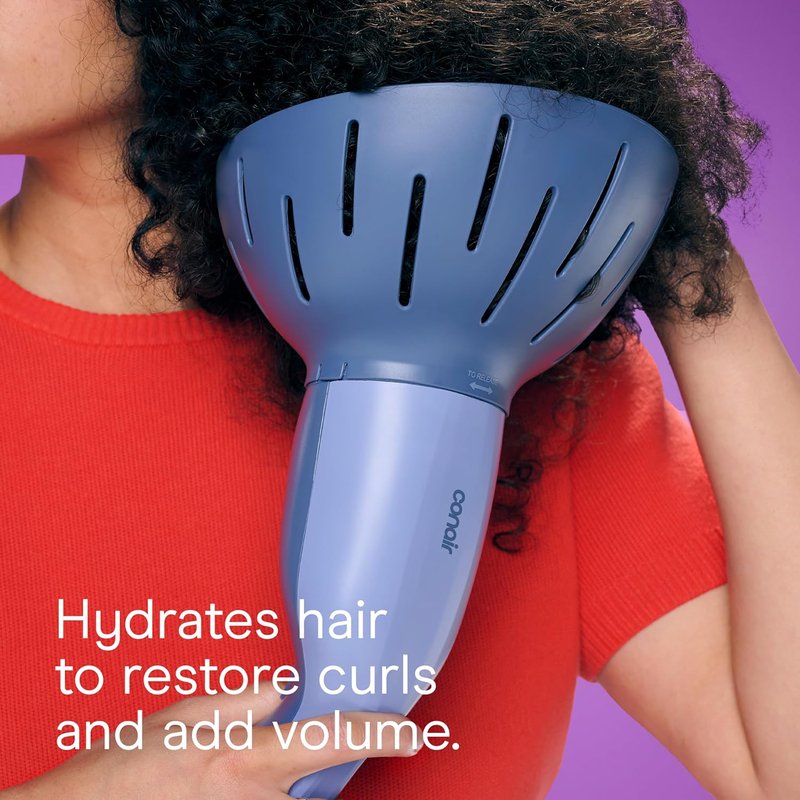 Infiniti PRO by CONAIR Hair Steamer - Portable Styling Tool with 7-Inch Diffuser, Quick 30-Second Heat-Up, Blue