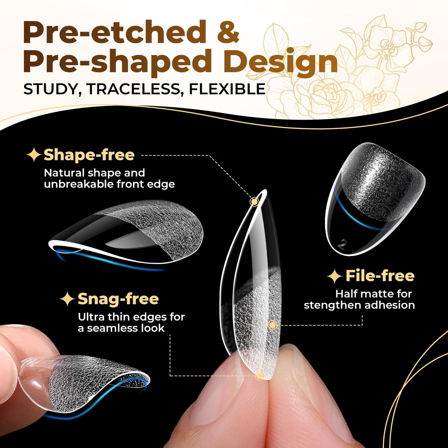 UNA GELLA Extra Short Almond Nail Tips Full Cover 504PCS Gel Nail Tips Short Almond Shaped Nails Tips Soft Gelly Gel Clear Fake Nails Tip for Acrylic Nail Tip Soak Off Home DIY Salon Nails 12 Sizes