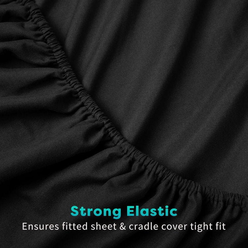 Comfyanno Massage Table Sheets Set - 3 Pcs Microfiber Spa Bed Covers, Soft & Stain Resistant | Black