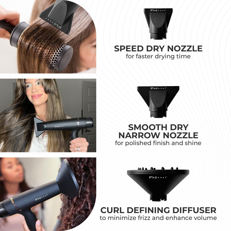 FHI Heat Innovator Pro Power Speed Professional Hair Dryer with Diffuser - Advanced Ionic Technology, Quick-Dry Blow Dryer, Cool Shot Button, Quiet Operation, Lightweight, for All Hair Types