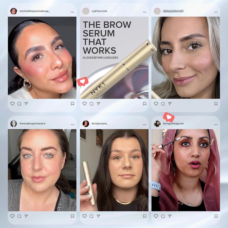 NYK1 Eyebrow Growth Serum - Achieve Thicker, Fuller Brows | XL 8ml Advanced Formula for Natural Regrowth