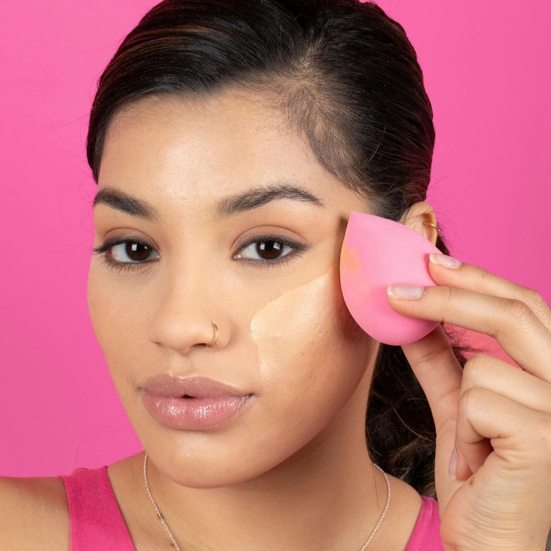 Freeman Blender Bender Makeup Sponge 8 Count Set, For Liquid & Cream Foundation, Precision Makeup Blending Sponges, For Natural, Buildable Coverage, Vegan, Cruelty-Free, & Latex-Free, Pink Sponge