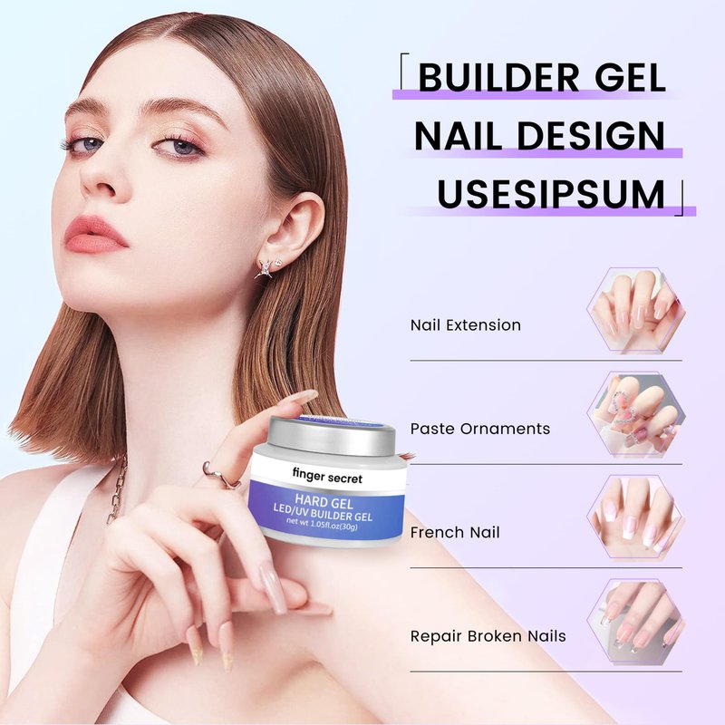 Hard Gel Builder Gel for Nails Durable Strong Long-lasting Nude 3D Sculpting Nail Extension Nail Builder Kit 1.05oz (nude, 1fl.oz)