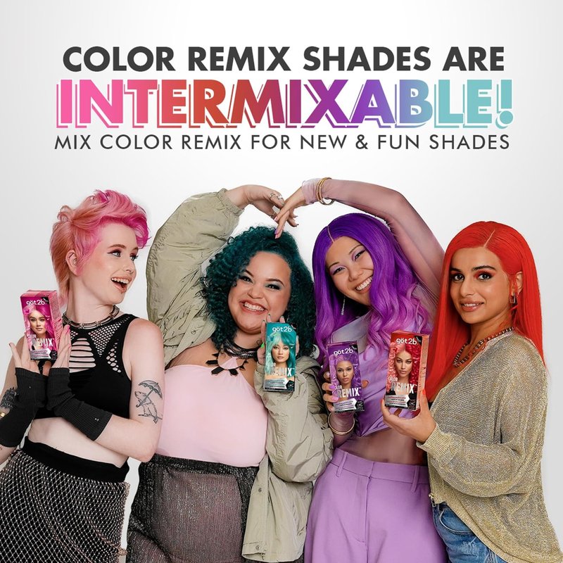 Got2b Color Remix - Customizable Semi-Permanent Hair Color in 092 Radical Red | Vibrant & Long-Lasting