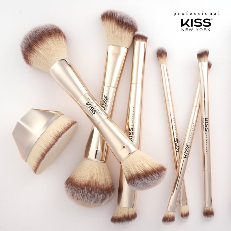 KISS NEW YORK Professional Dual Ended Concealer & Blending Brush, Flat Concealer Brush for Imperfection & Even Coverage, Small Area Even Application for Eyes, Nose, Lip