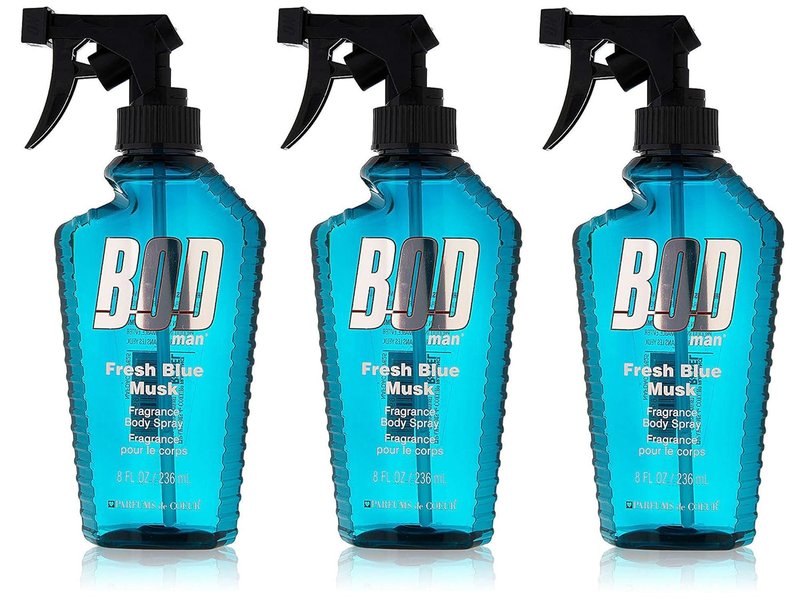 BOD Man Fresh Blue Musk Body Spray - 8 Ounces | Pack of 3 for Long-Lasting Fragrance