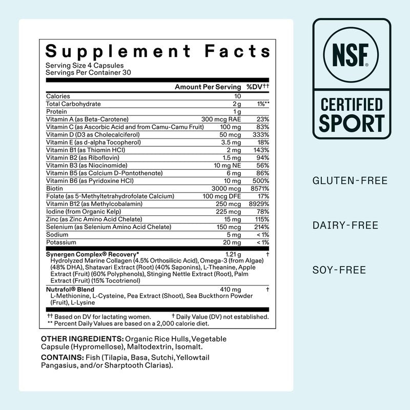 Nutrafol Postpartum Hair Growth Supplements, Clinically Tested for Visibly Thicker Hair and Less Shedding, Breastfeeding-friendly - 1 Month Supply
