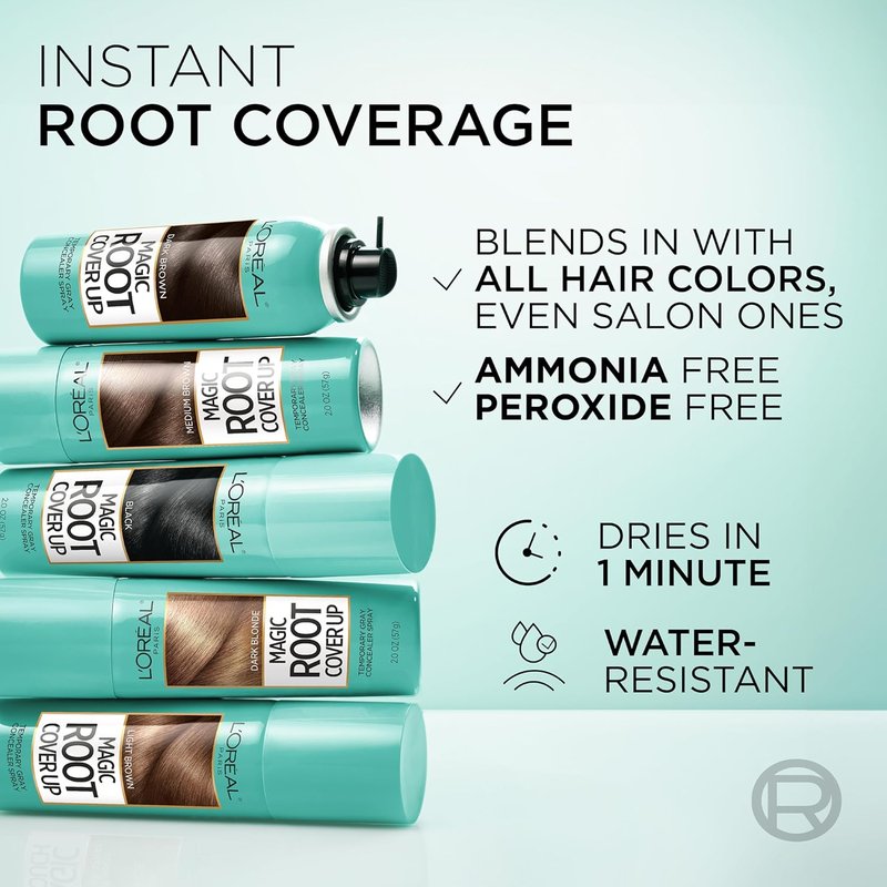 L'Oreal Paris Magic Root Cover Up - 100% Gray Hair Coverage, Lightweight & Transfer-Resistant, Red, 2 oz (2 Count)