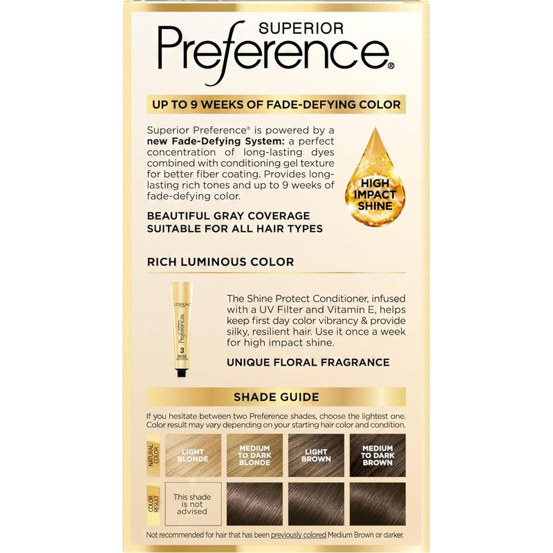 L'Oreal Paris Hair Color - Superior Preference Luminous Fade-Defying Dye | Cool Light Brown 6C, 1 Kit